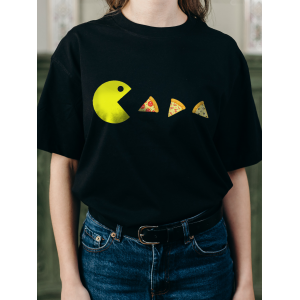 Tricou Smiley mănâncă pizza